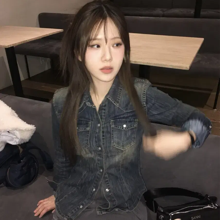 아워캐비넷 teen denim shirts 데님 셔츠