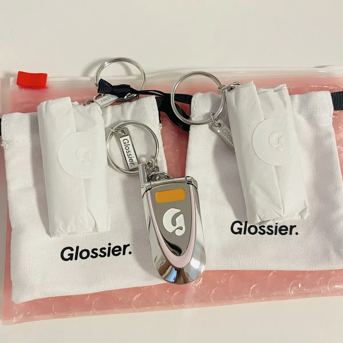 (새상품) 글로시에 키링 Glossier LA 거울 키체인