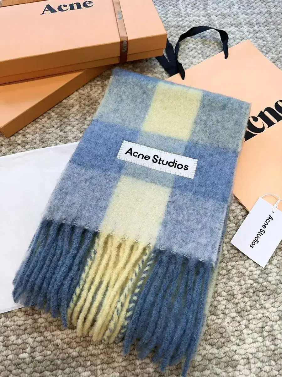 acne studios 체크 수술 따뜻한 니트 스카프 커플