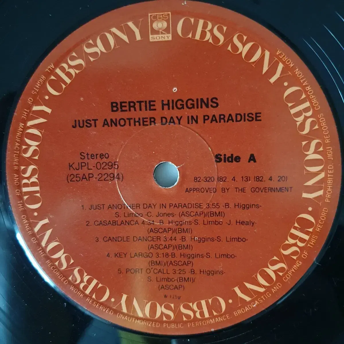 BERTIE HIGGINS-JUST ANOTHER DAY LP