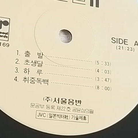 [LP] 어떤날 2집 조동익.이병우 (89년/서울음반)