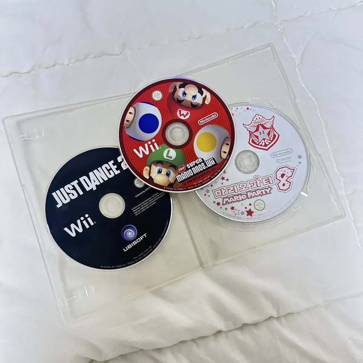 Wii 위 플레이용 CD 3개 일괄 마리오파티 저스트댄스