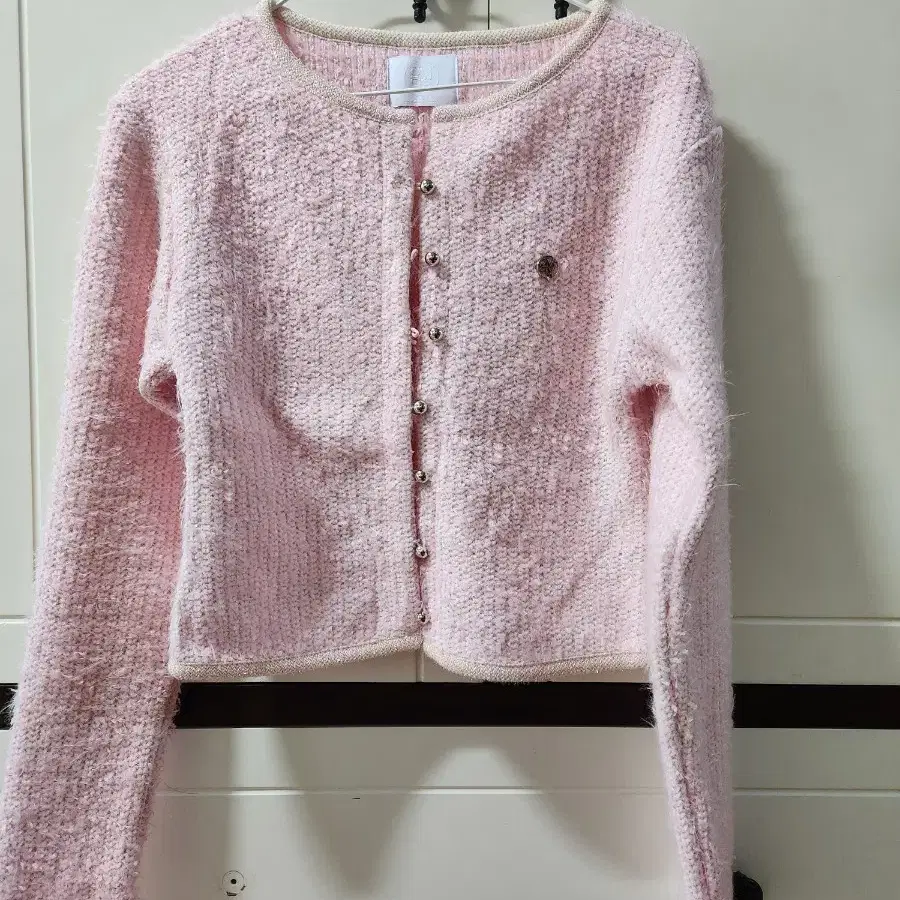 김미더영 트위드 가디건 G_TWEED KNIT CARDIGAN 핑크