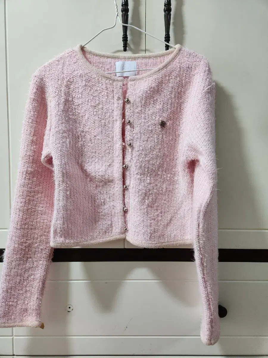 김미더영 트위드 가디건 G_TWEED KNIT CARDIGAN 핑크