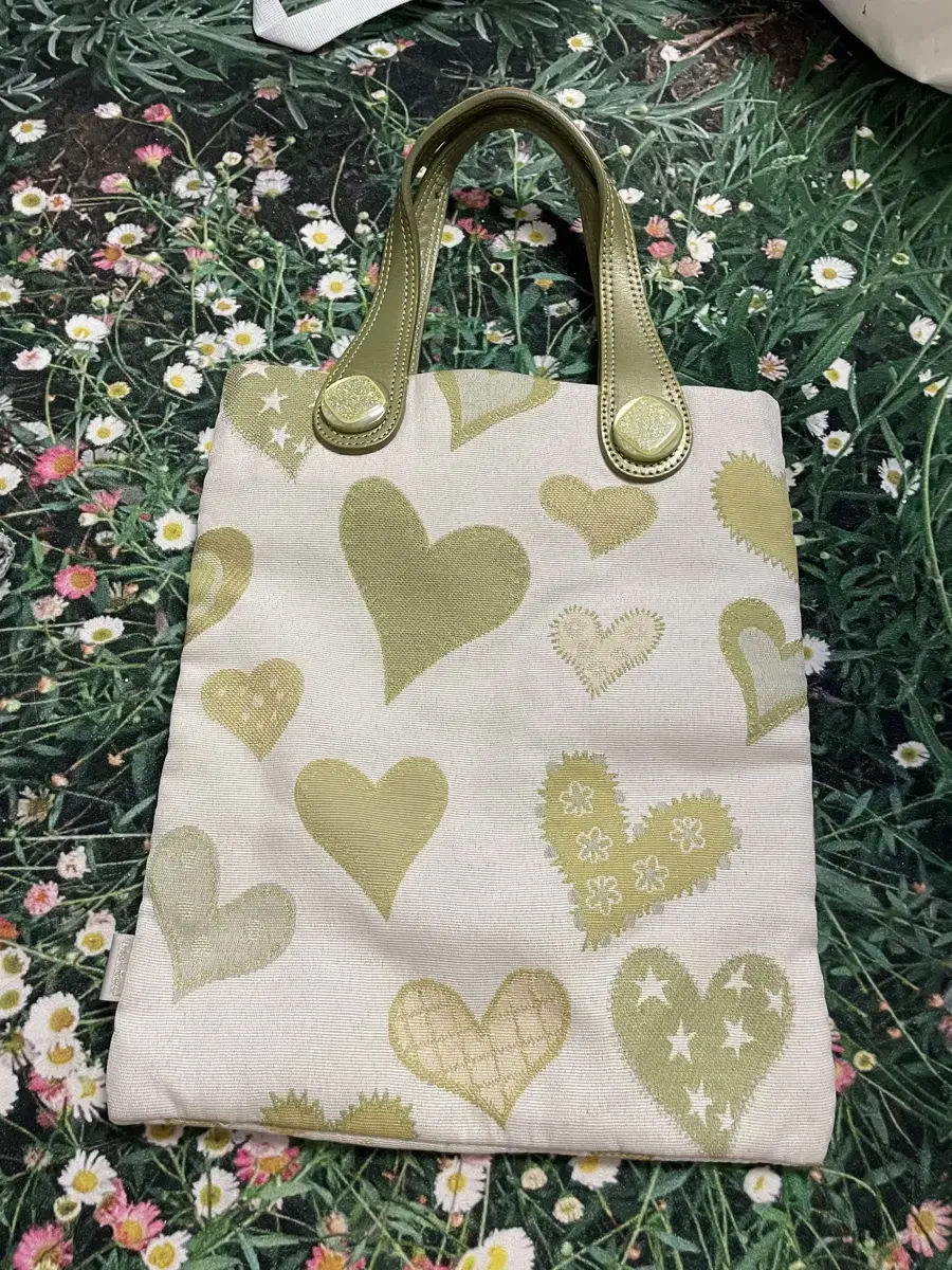 Vintage Mori Heart Pattern Tote