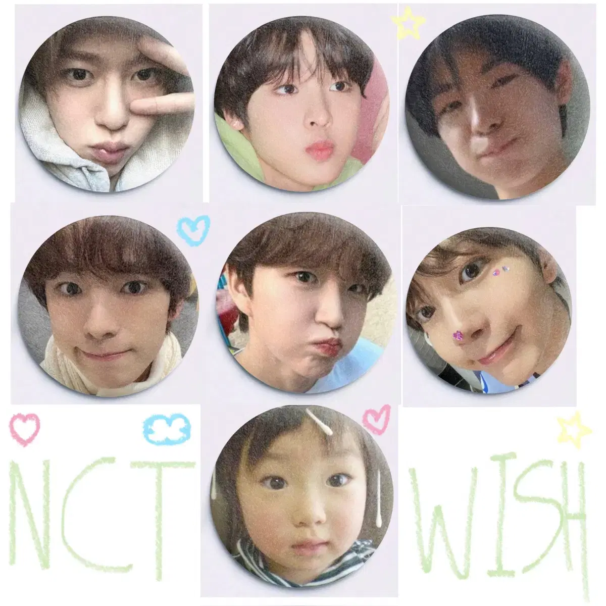 엔시티위시 말랑핀뱃지 nct wish 시온 리쿠 유우시 재희 료 사쿠야