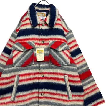 퍼 블루종 보더 보더 레드 빈티지 오버 사이즈 새상품