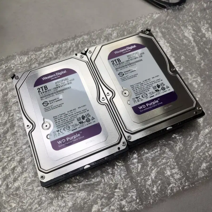 [무상 남음]WD purple 2TB 2개 웨스턴 디지털 퍼플 2테라