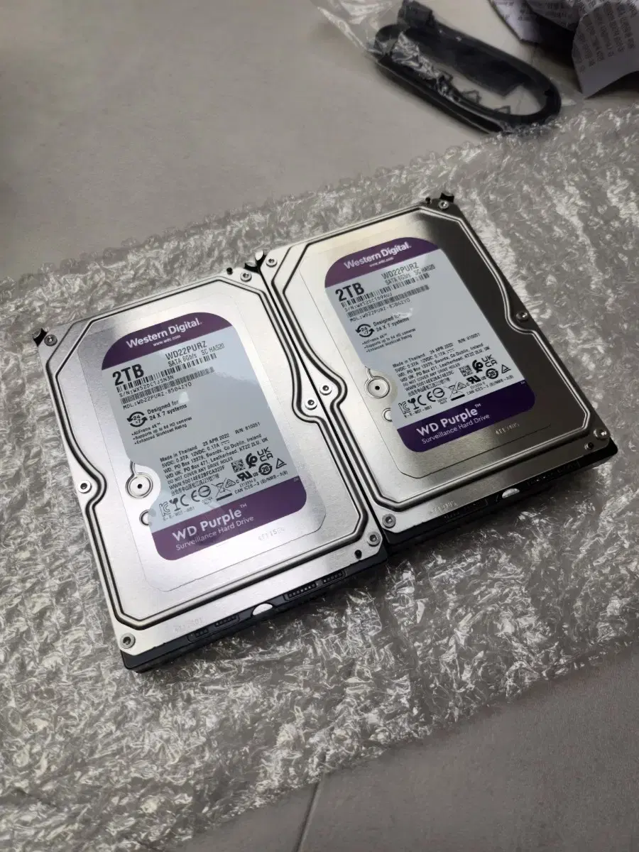 [무상 남음]WD purple 2TB 2개 웨스턴 디지털 퍼플 2테라