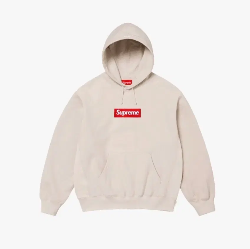 XL) Supreme Box Logo Hooded Sweatshirt Stone Bone - 24FW