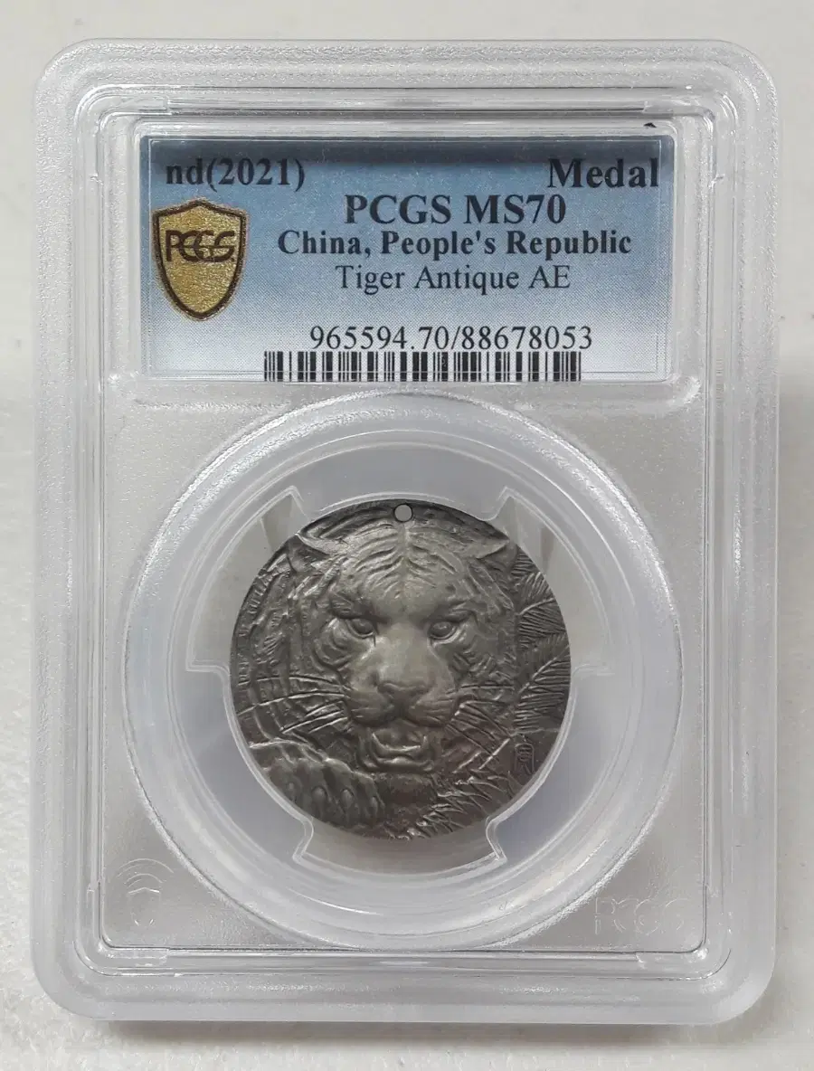 2021년 중국 엔틱 호랑이 AE PCGS MS70 최고등급 미사용 메달