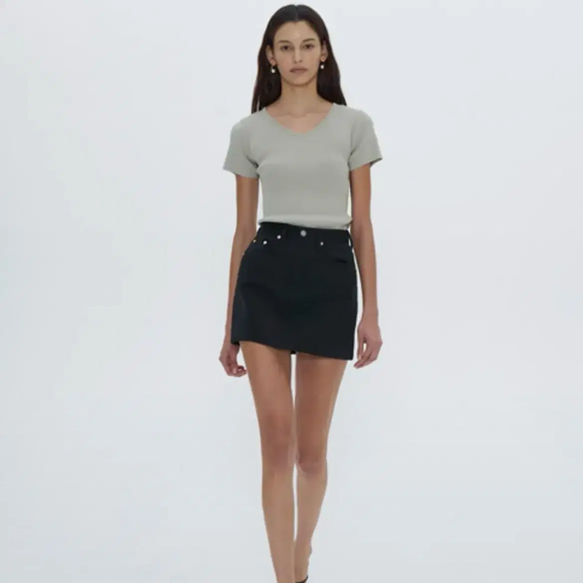 안젤로비안코 Muted Skirt Black