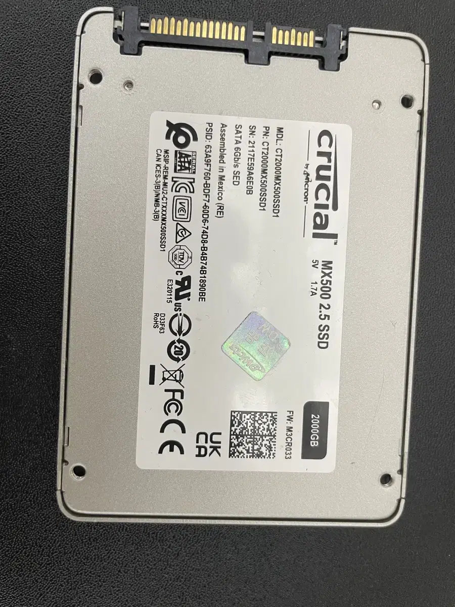 crucial mx500 2tb 2.5인치 ssd 판매합니다.