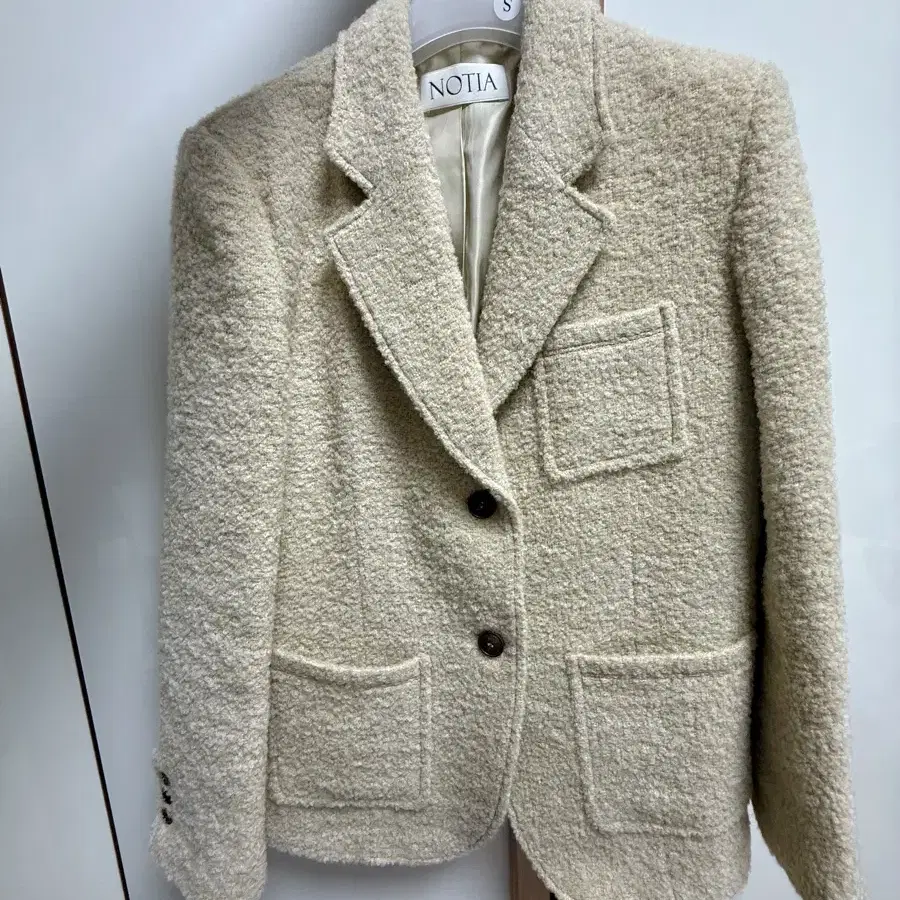 노티아 wool fancy yarn jacket-butter울팬얀자켓버터