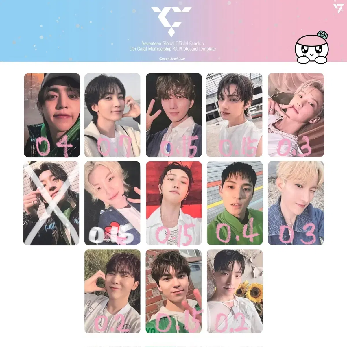 Seventeen Membership kit Sell photo cards