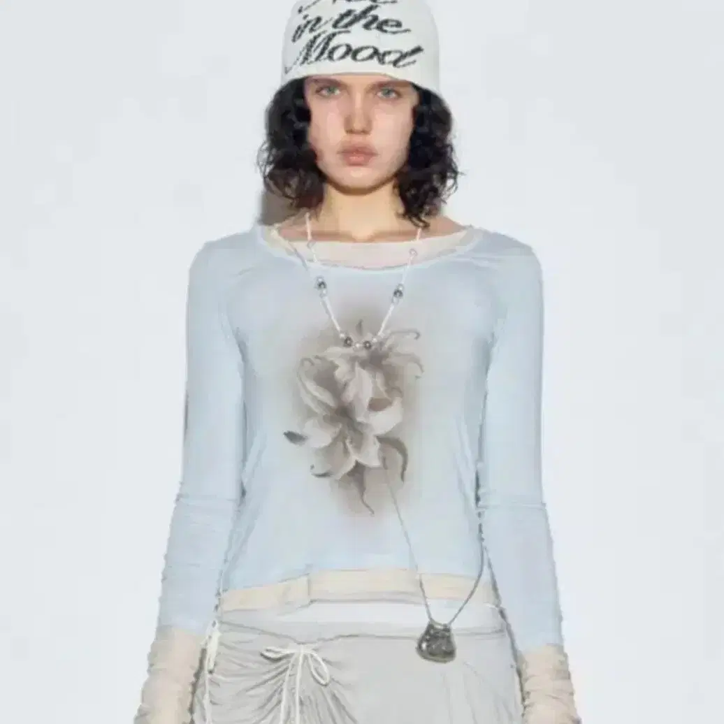 스컬프터 Triple Layered L/S Tee Pale Blue m