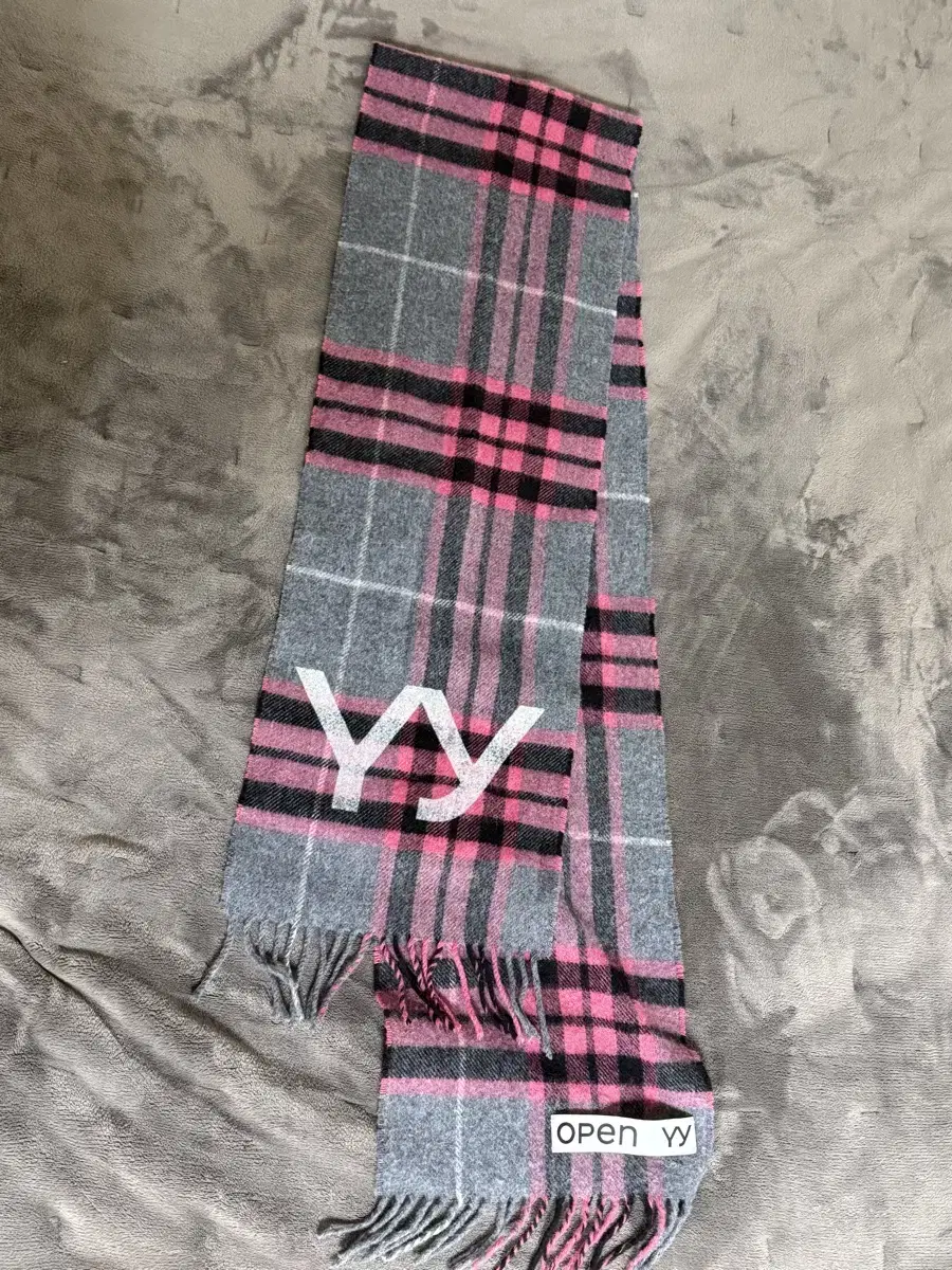 오픈와이와이 머플러 OPEN YY TARTAN WOOL SCARF Pin