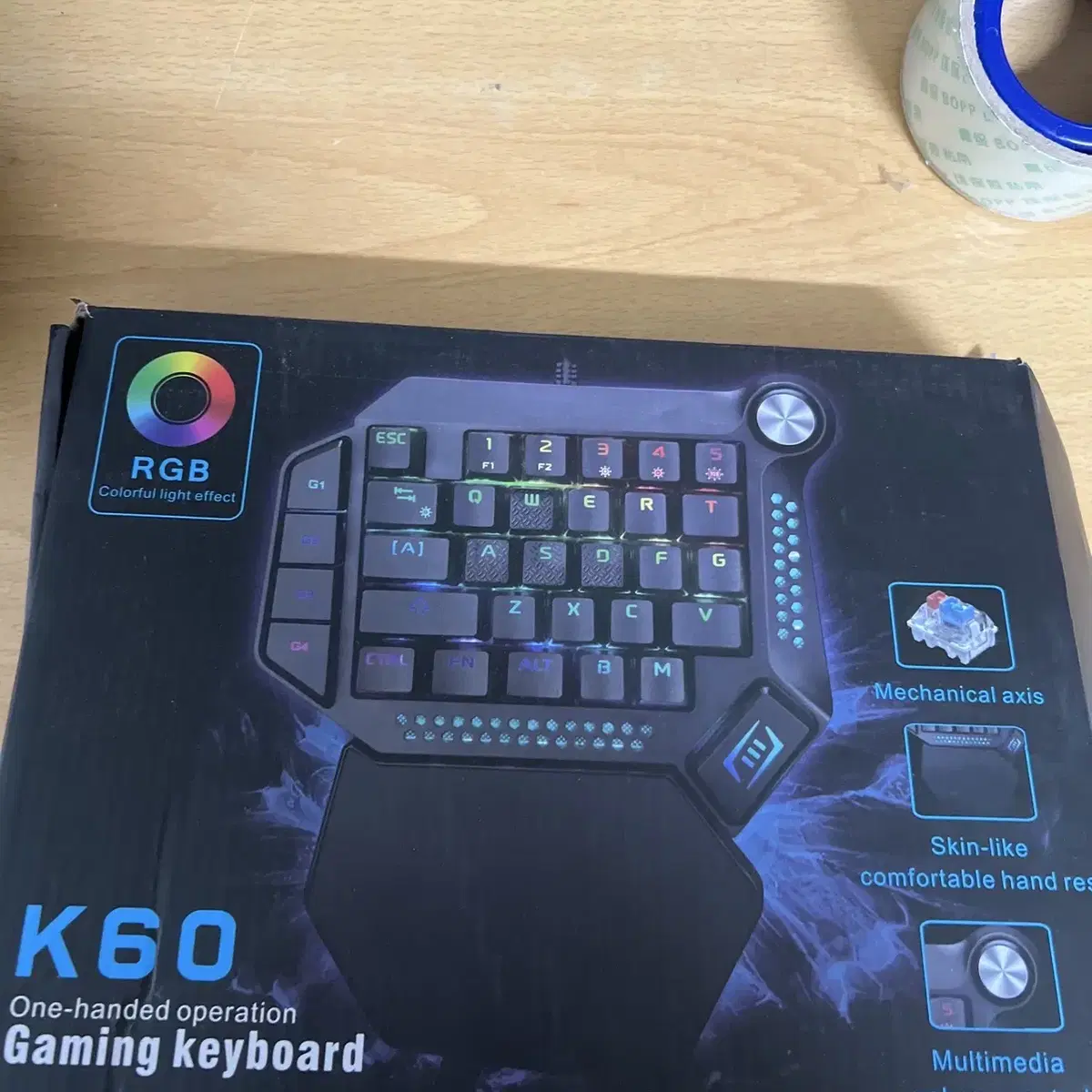 RGB K60 기계식 키보드 한손 게임잉 키보드