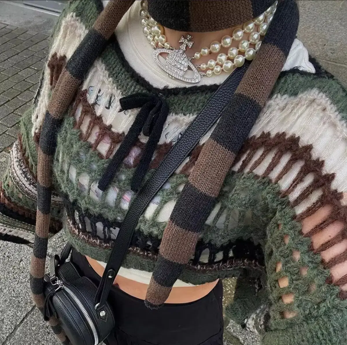 Striped Green Knit Sweater