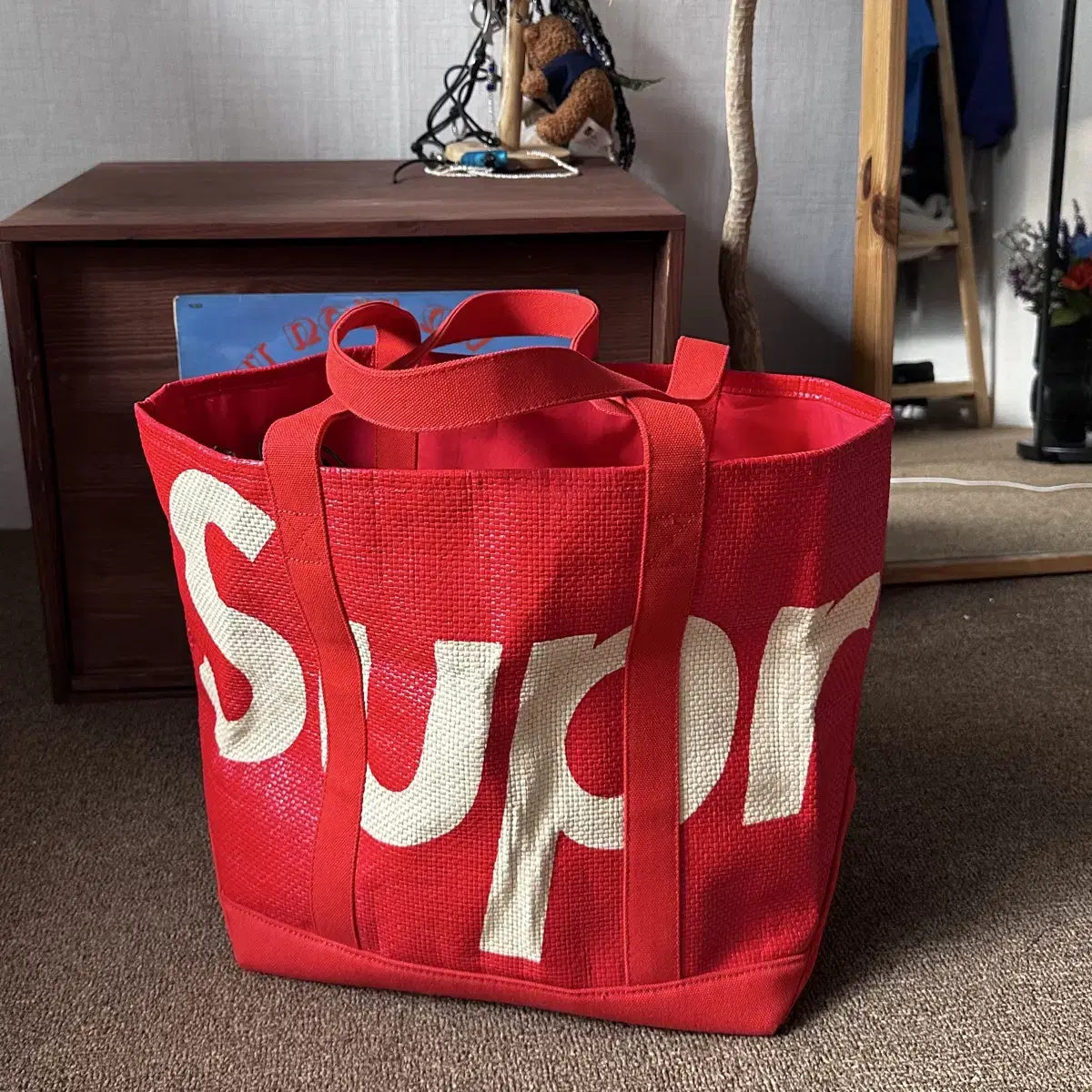 Supreme raffia tote bag 20ss , 슈프림 지드레곤