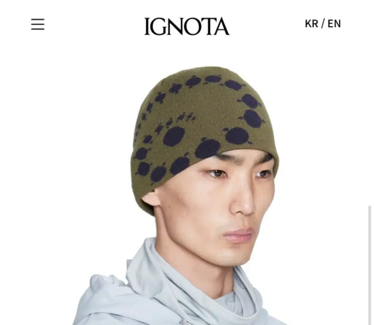 이그노타 비니 카키 core:1 ignt knit beanie khaki