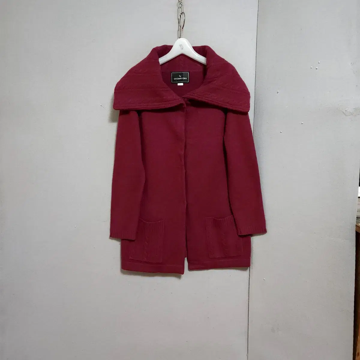 Luciano wine-colored cashmere cardigan 66 N1465 Ashley Shops