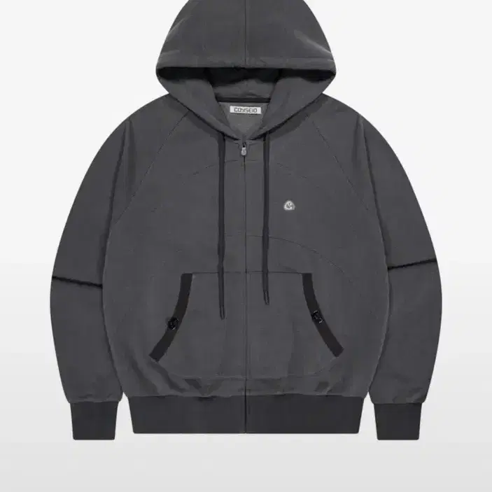 코이세이오 STRING POCKET HOOD ZIP-UP BLACK