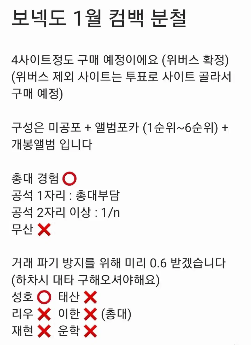 보넥도 1월 컴백 분철