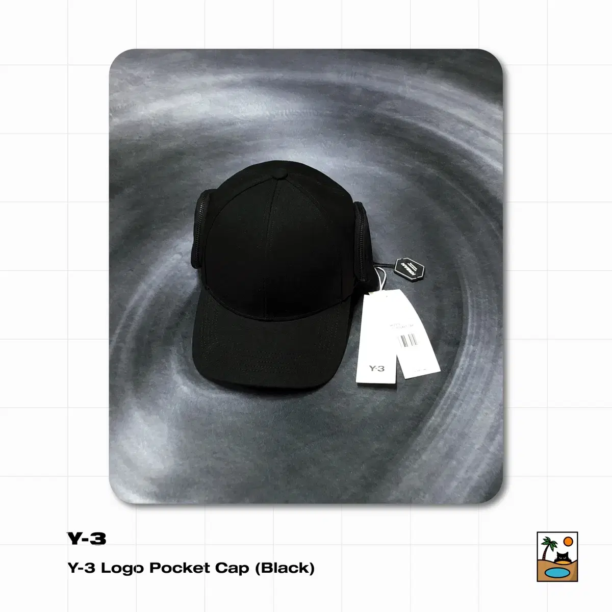 와이 쓰리 Logo Pocket Cap (Black)