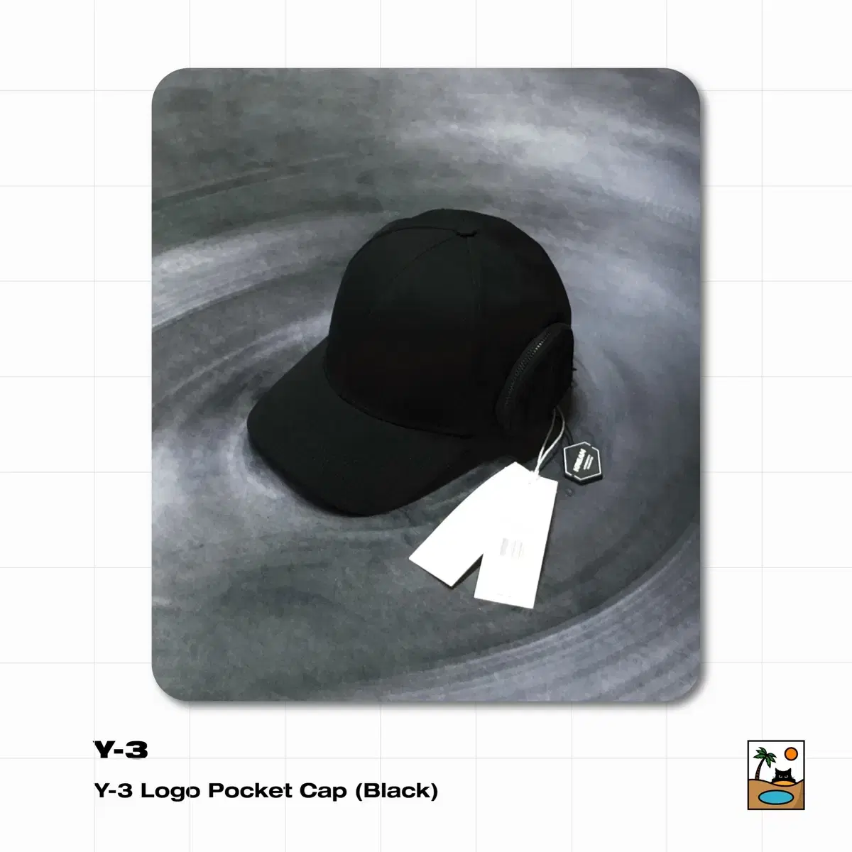 와이 쓰리 Logo Pocket Cap (Black)