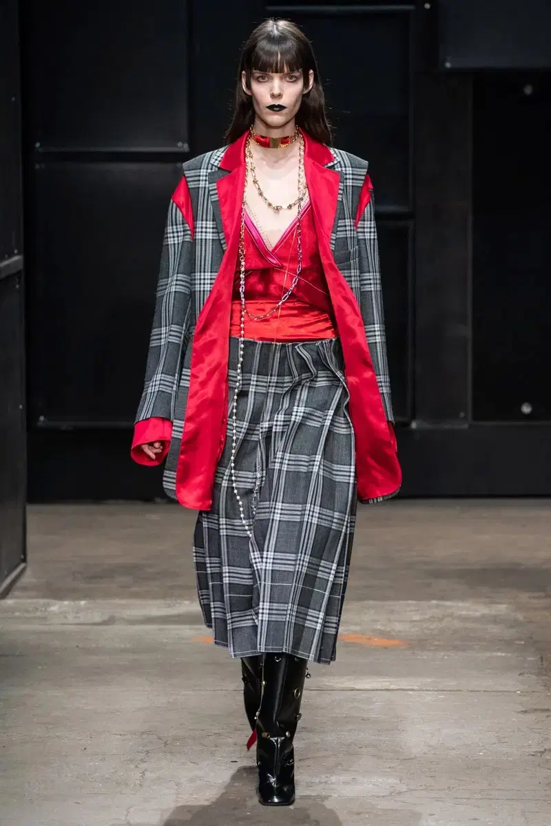 2019aw 마르니 오버 체크 랩 스커트