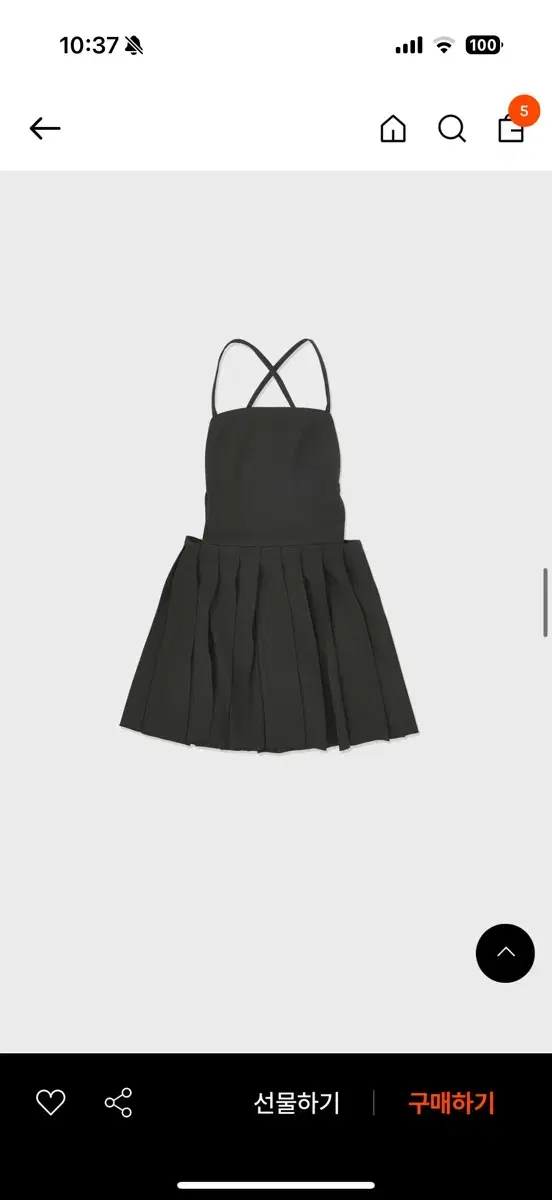 로우클래식 PLEATED MINI DRESS CHARCOAL 라지사이즈