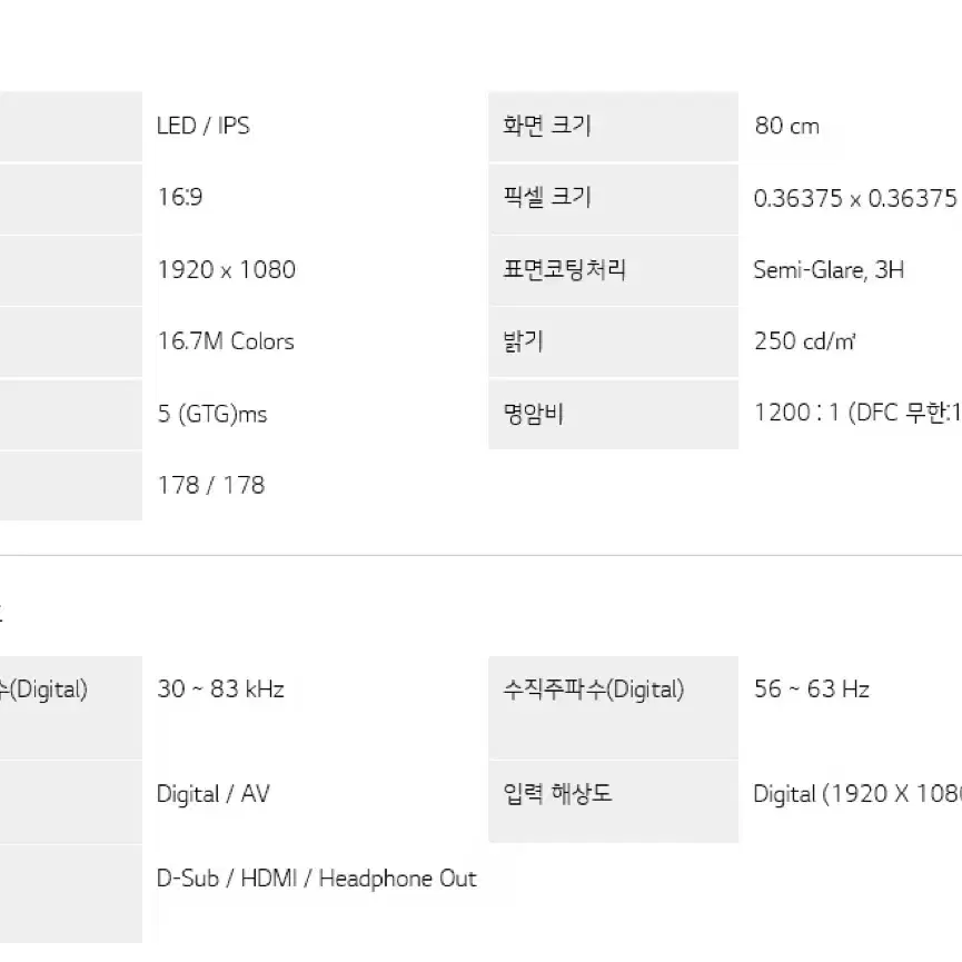 LG 32인치 FHD모니터(WHITE)