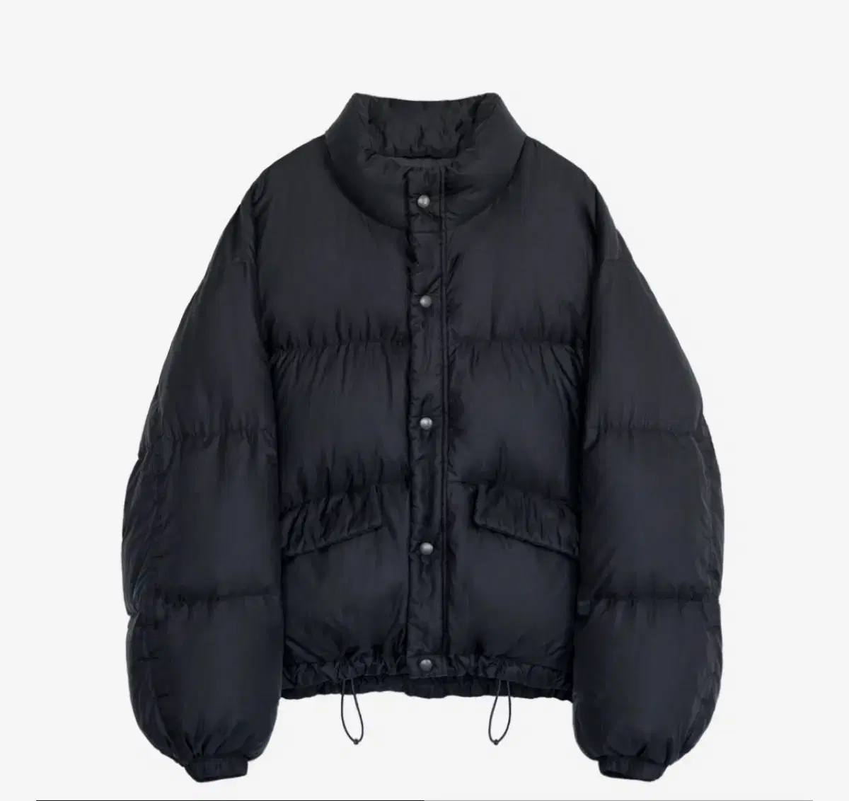 [4] Polythene lew snap-down puffer jacket black