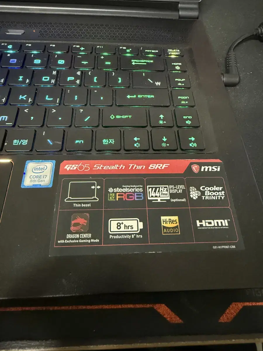 MSI GS65 게이밍노트북(하자있음)내용필독