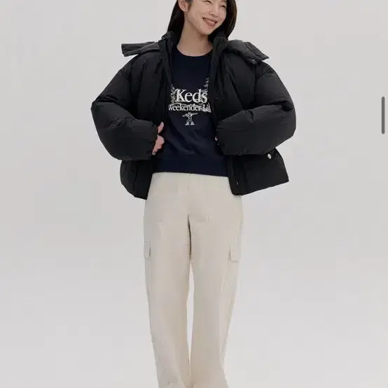 Keds 케즈 후드탈부착 다운패딩 (90사이즈)