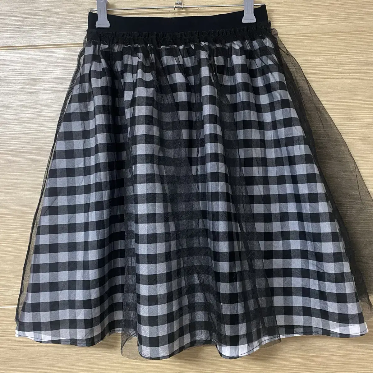 JapanVintage Black White Check Shah Midi Skirt Unique