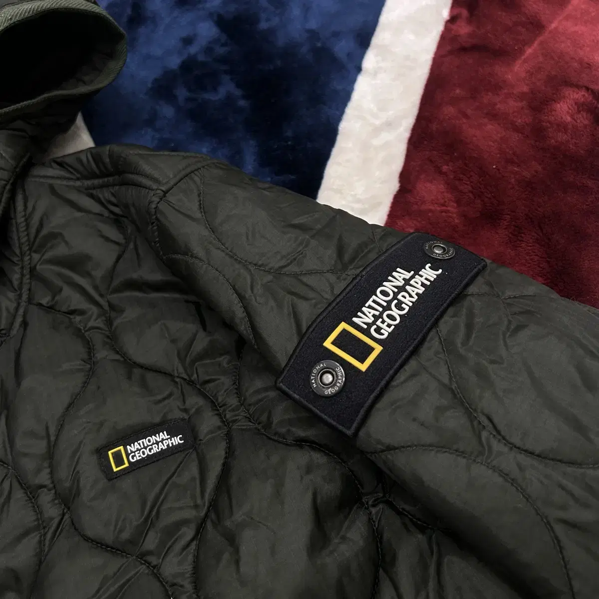 [M]National Geographic Quilted Hooded Jacket/Dark Khaki