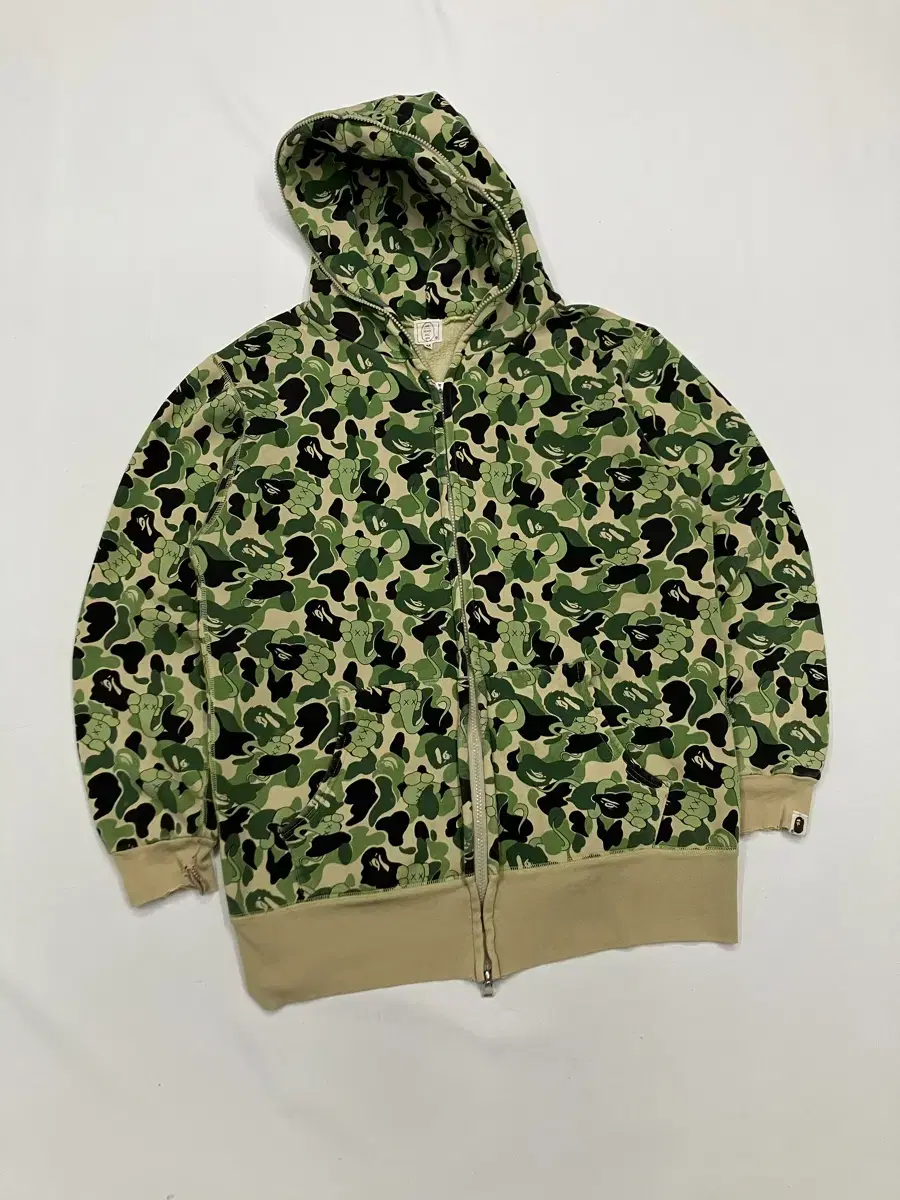 bape 올드 베이프 x 카우스 카모 투웨이 풀집업 후드