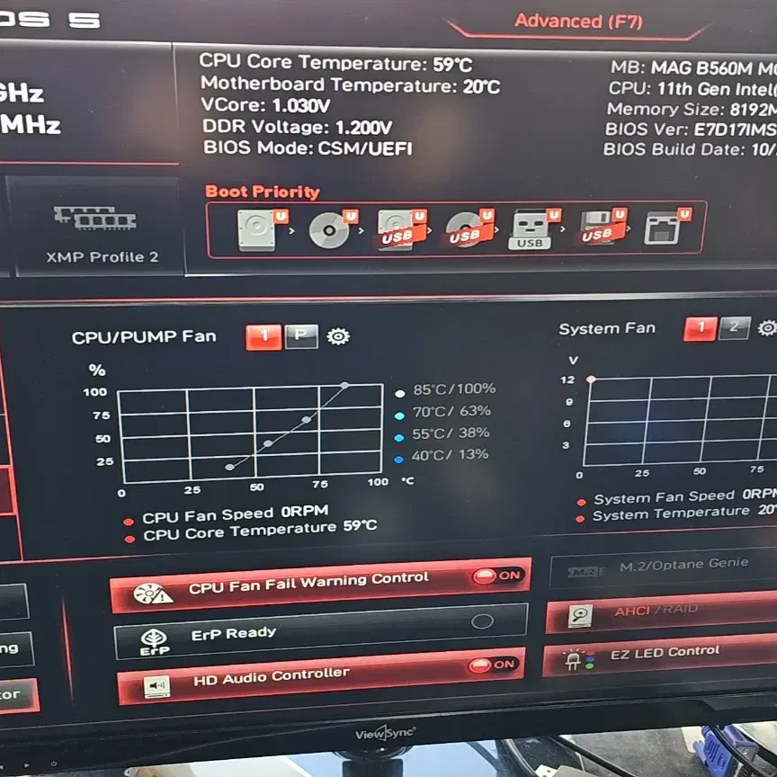 i7 11700K + MSI MAG B560M MORTAR 메인보드