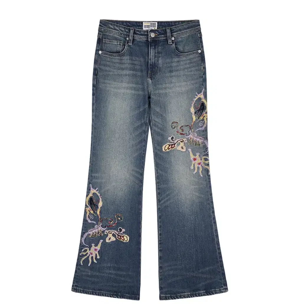 유쓰배쓰 Embroidery denim pants_blue /청바지