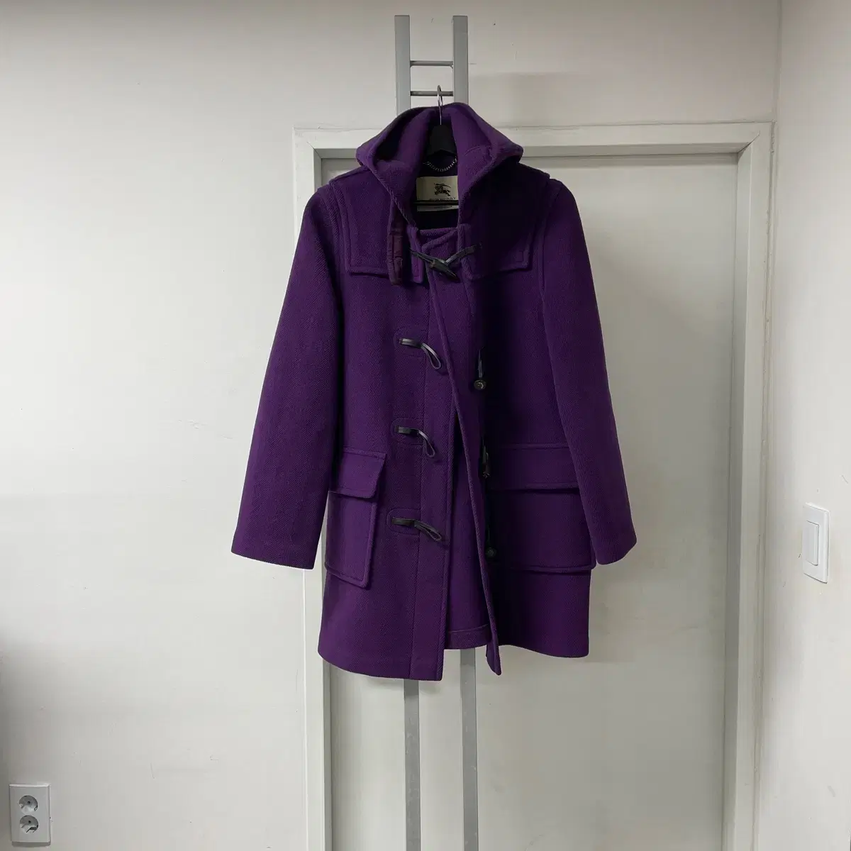 Burberry Genuine Tteokbokki Hooded Coat Purple 10(W)