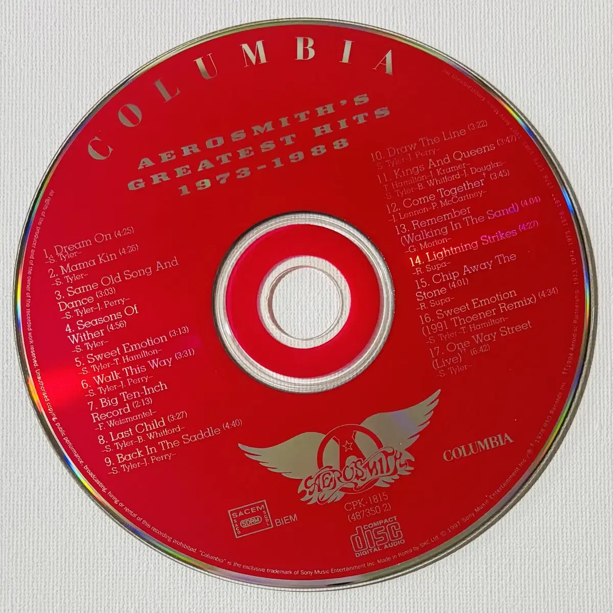 Aerosmith - Greatest Hits (CD) 한국반97 NM-