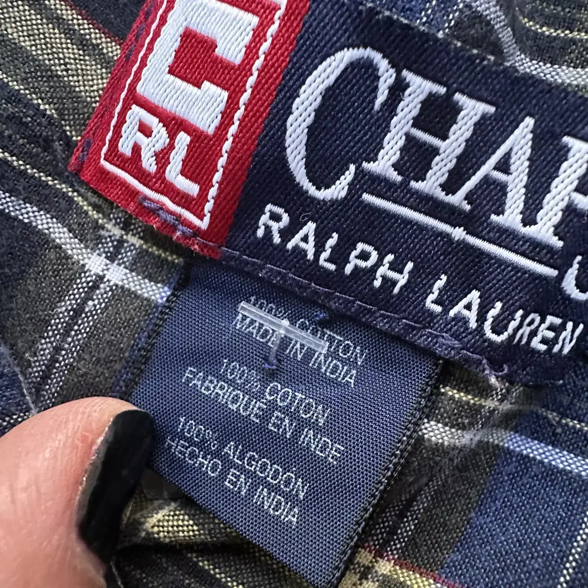 CHAPS RALPH LAUREN 챕스 체크 반팔 셔츠