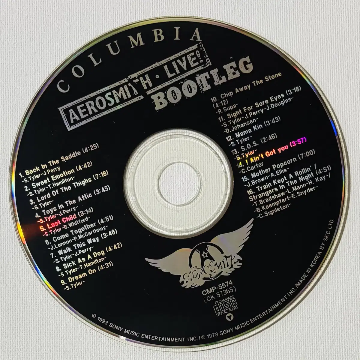 Aerosmith - Live! Bootleg (CD) 한국반95 민트급