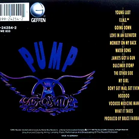 Aerosmith - Pump (CD) 유럽반 1990s NM-