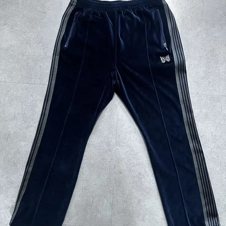 Needles  Narrow track pants velour navy