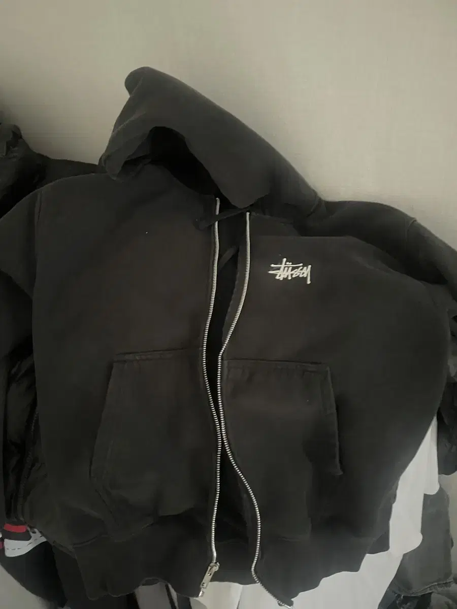 Stussy Basic Black Hooded Zip-Up Unisex Sells size M