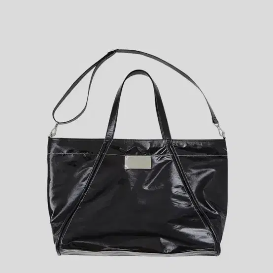 마뗑킴 토트백 BIG COATING TOTE BAG IN BLACK