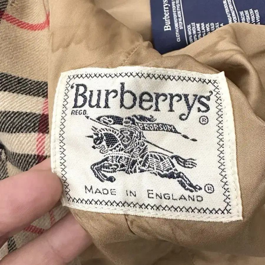 Burberry 버버리 노바체크 논카라 울 자켓